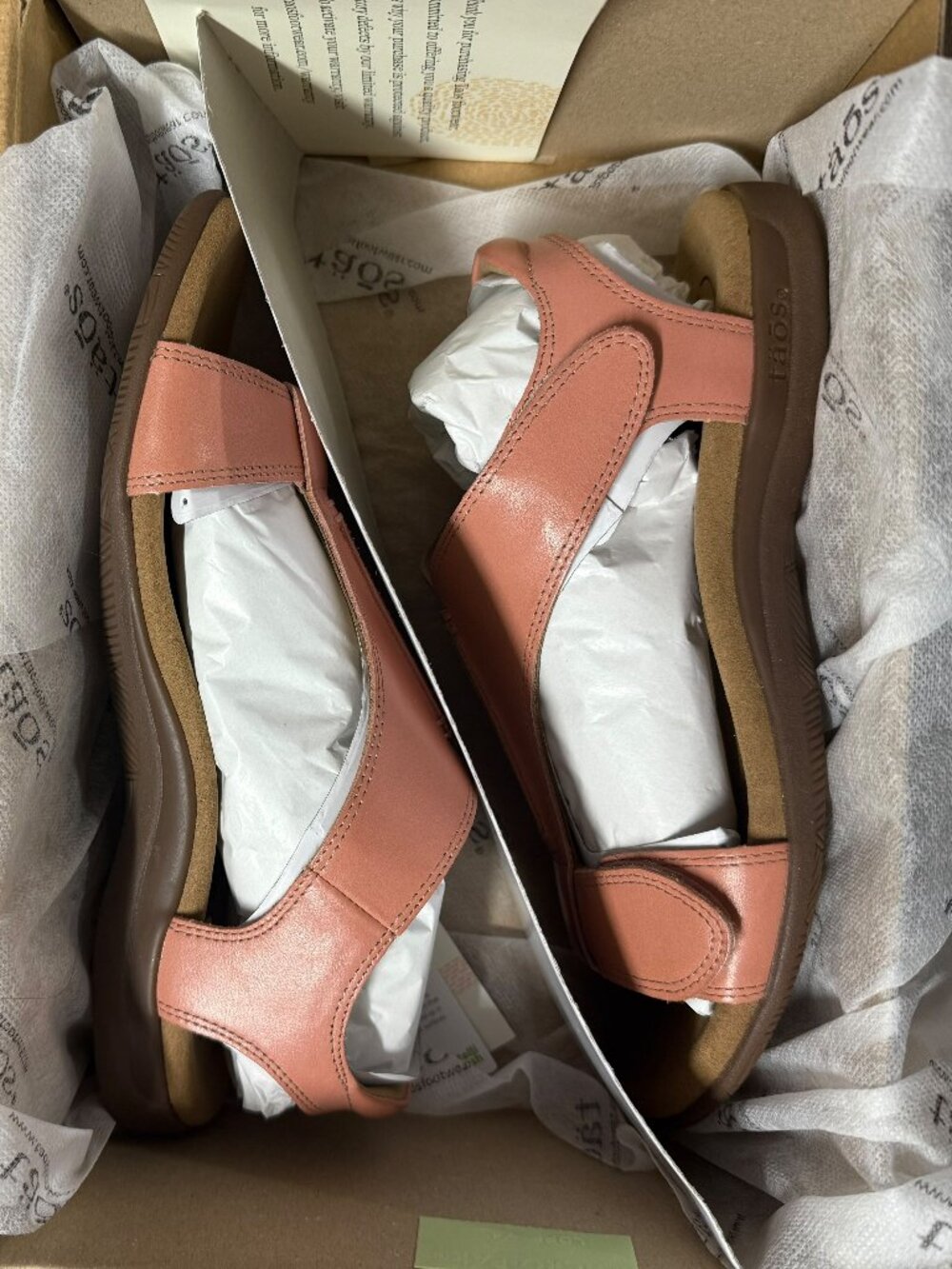 Taos The Show Blush Pink Leather Sandals Women’s Size 8